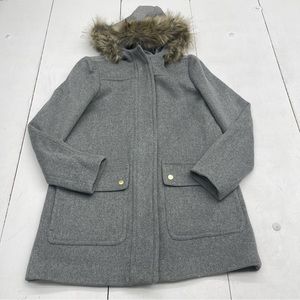 J Crew Vail Parka Heather Grey Fur Lined Hooded Jacket Women’s Size 4 New E3931.